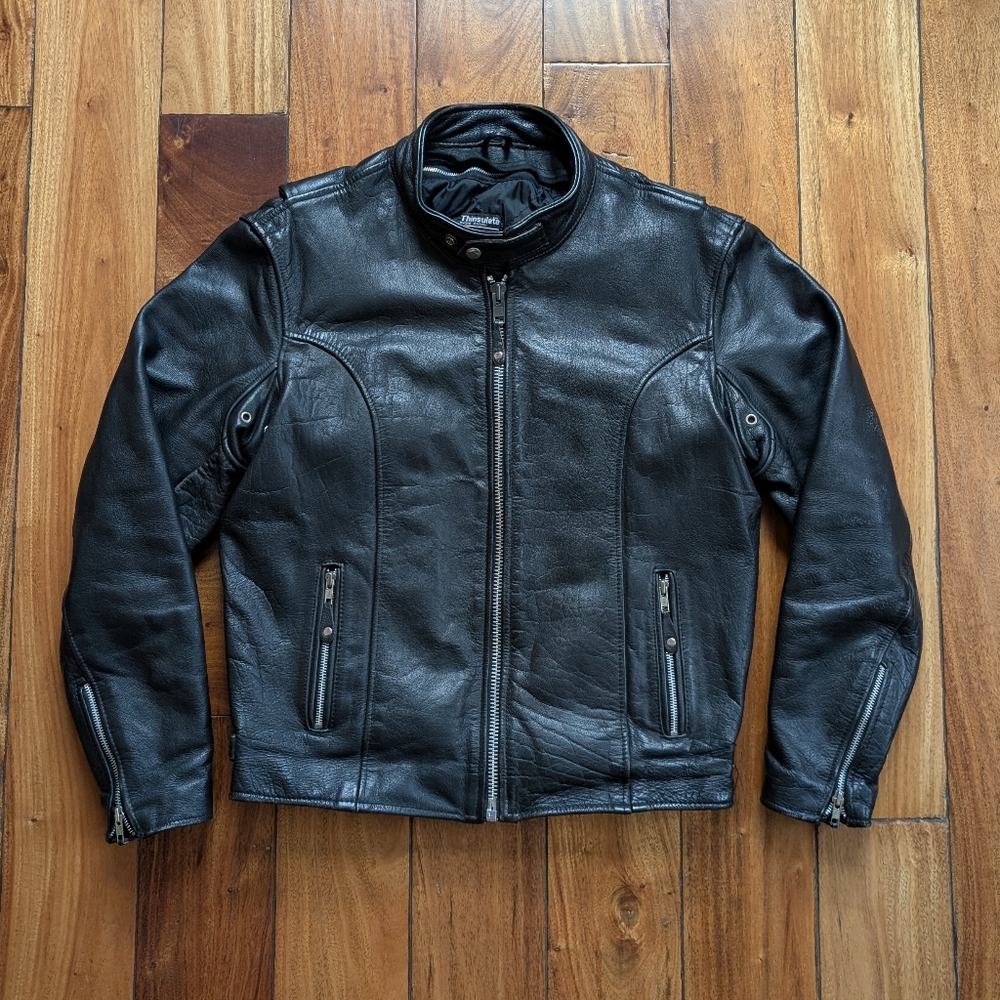 First Leathers Black Motorcycle Jacket (46)